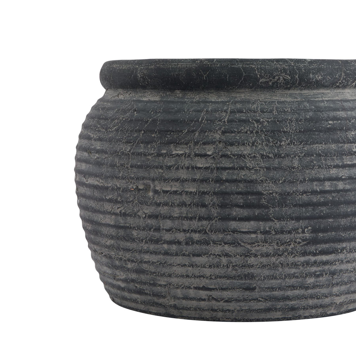 Amalfi Rimmed Plant Pot in Grey