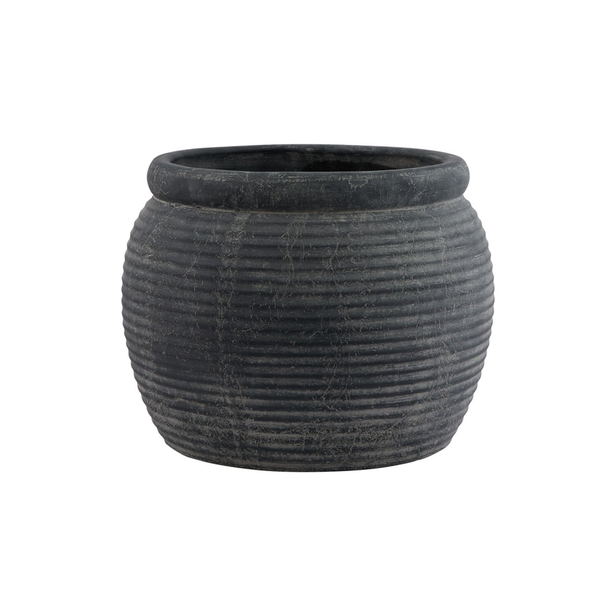 Amalfi Rimmed Plant Pot in Grey
