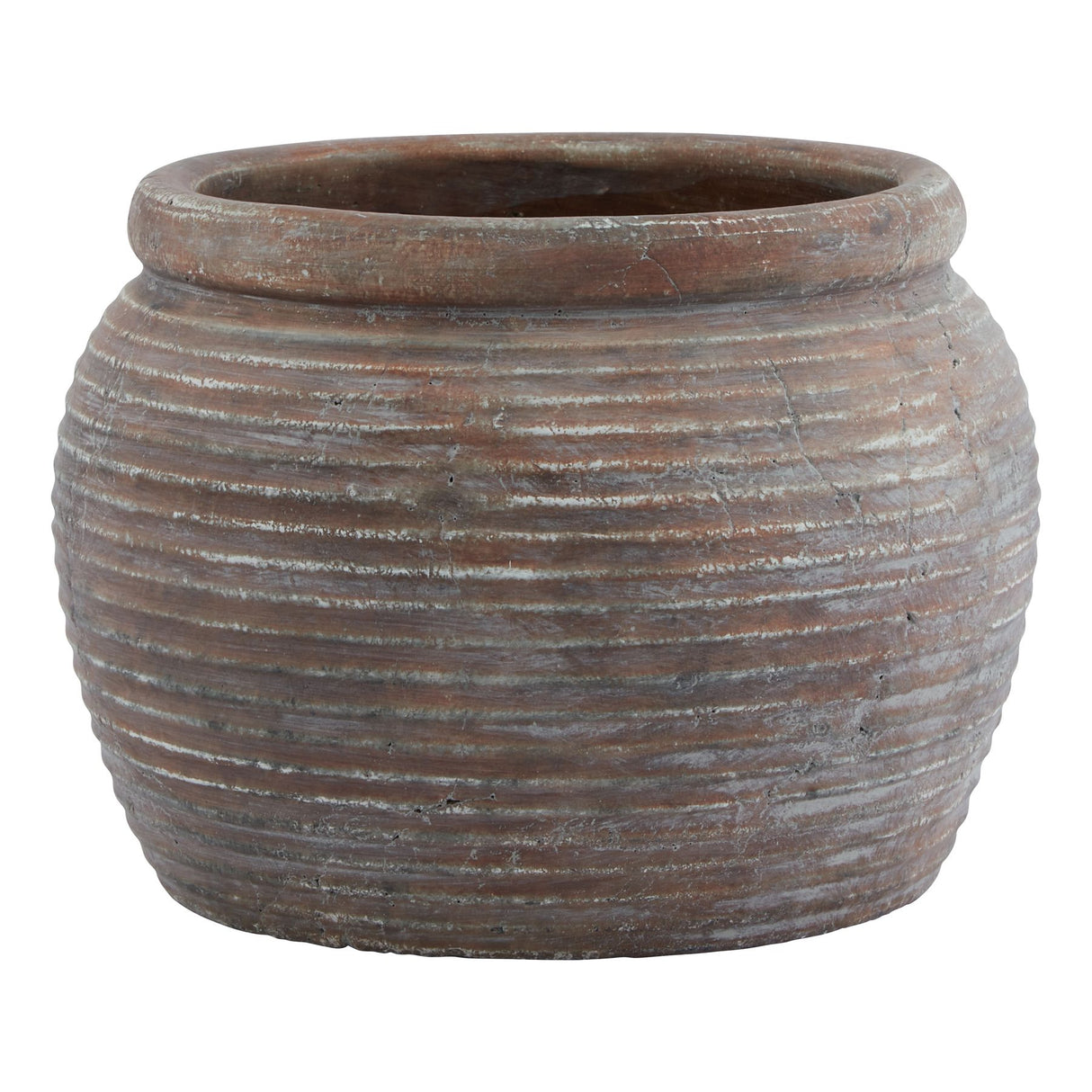 Siena Diameter Rimmed Plant Pot in Cacao