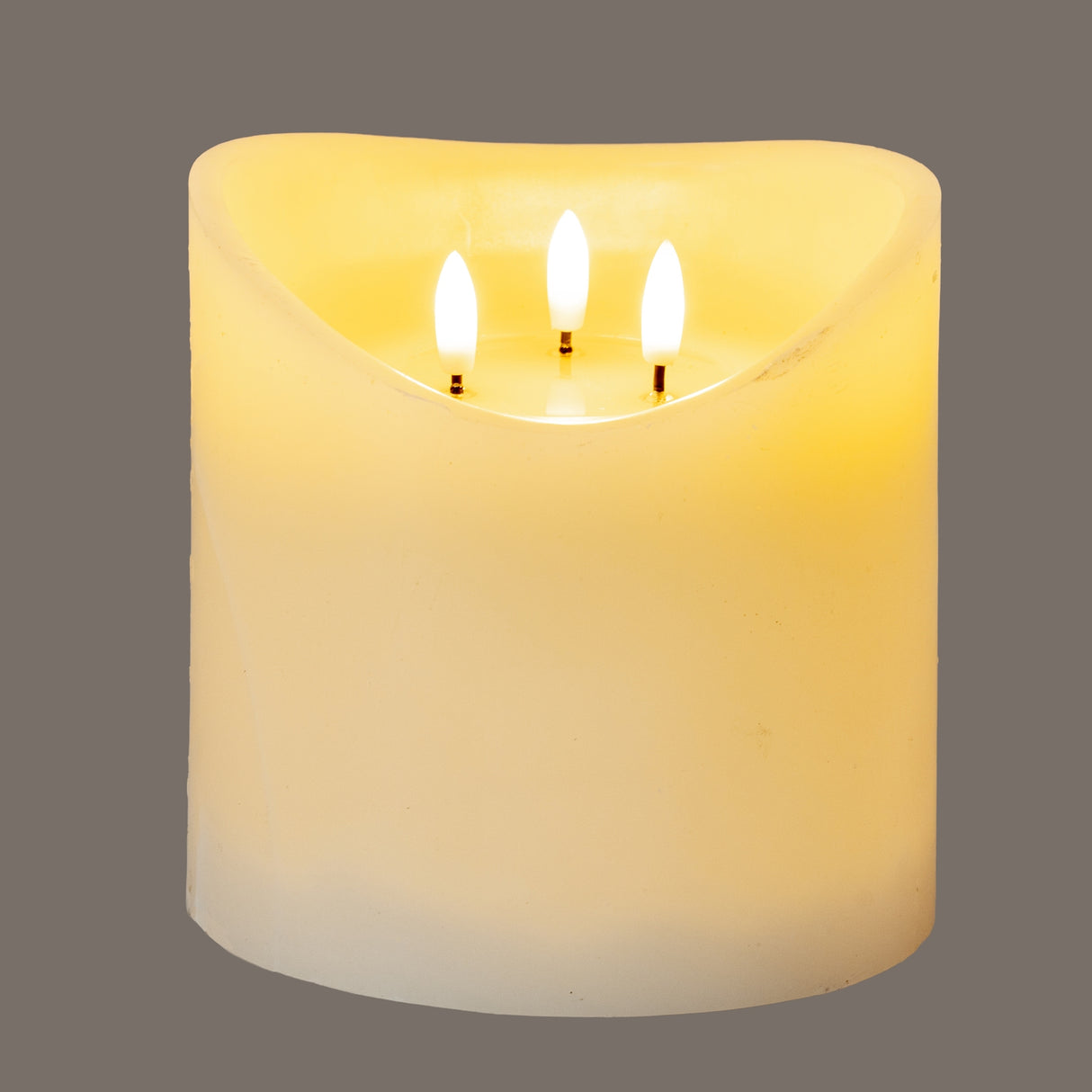 Cream Melted LED Candle 6x6