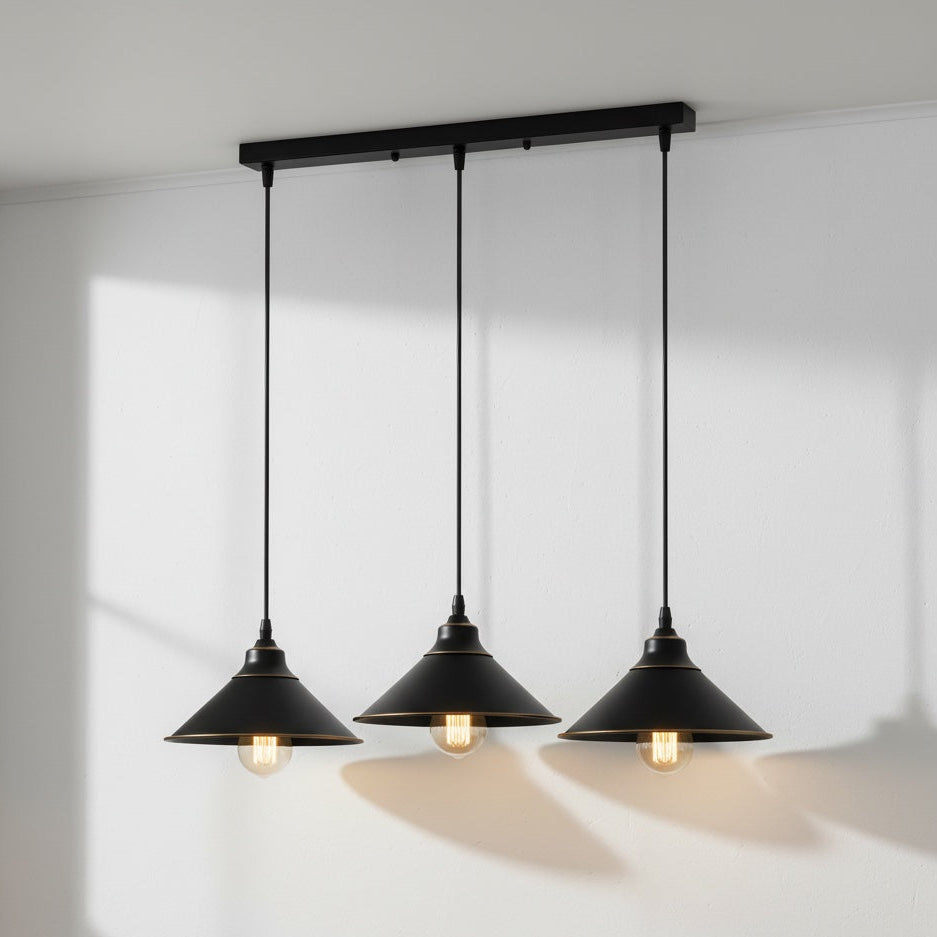 Auric Trio Pendant Ceiling Light in Black