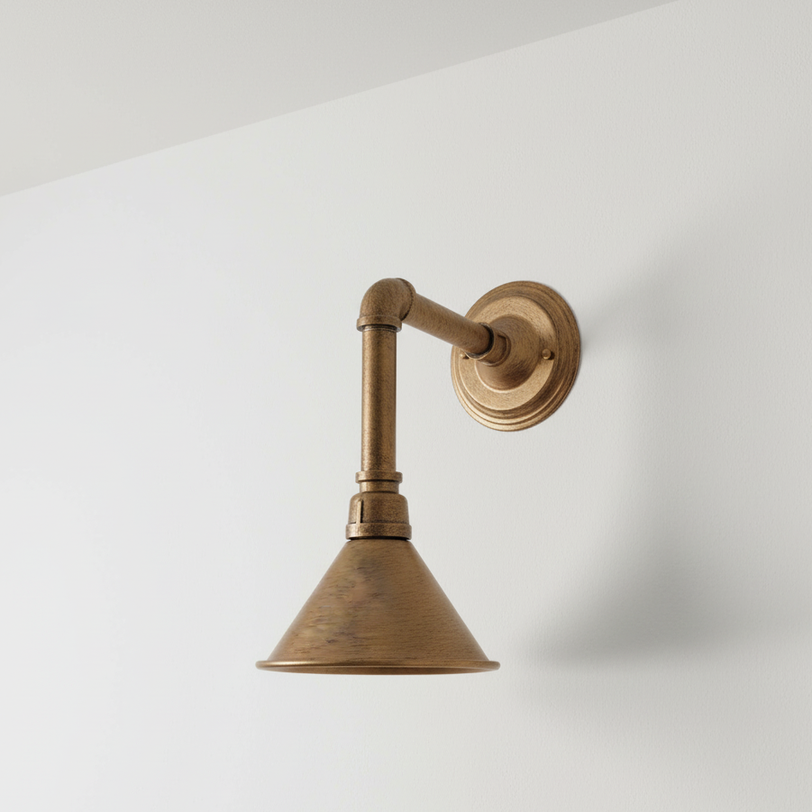 Patina Cone Shade Wall Sconce