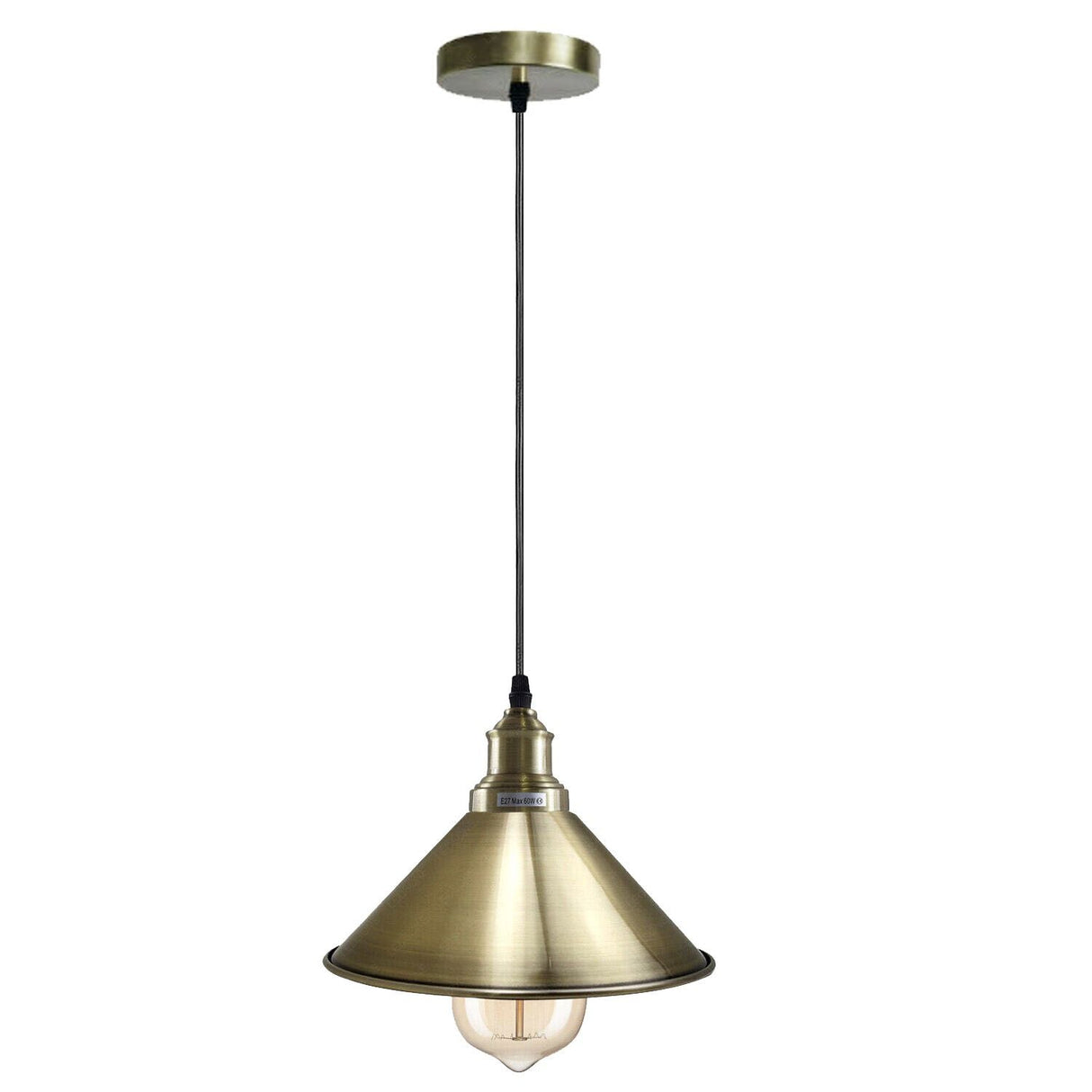 Fintan Cone Ceiling Pendant Light in Green Brass