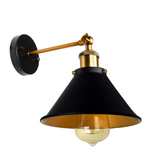Cinzia Wall Sconce with Shade in Black and Gold