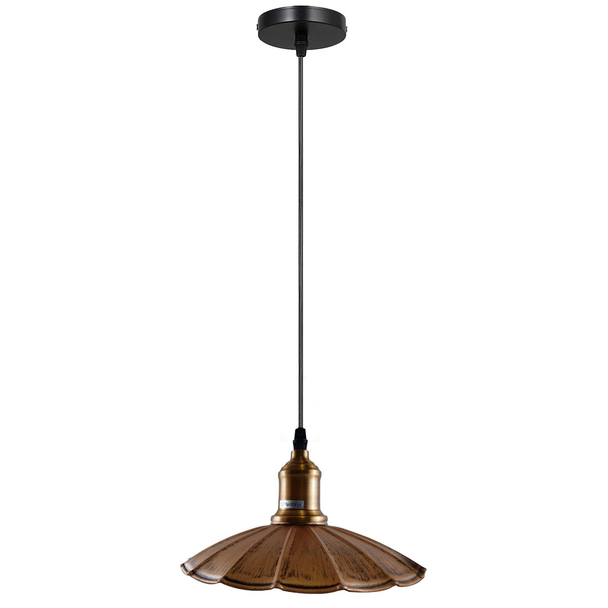 Lyla Scalloped Ceiling Pendant Light in Brushed Copper