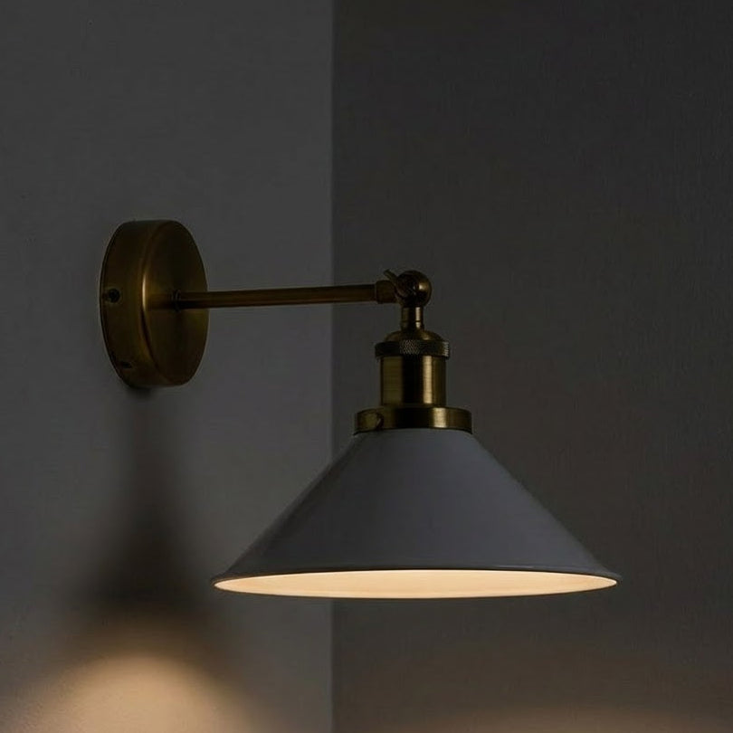 May Wall Sconce in White with Gold Details
