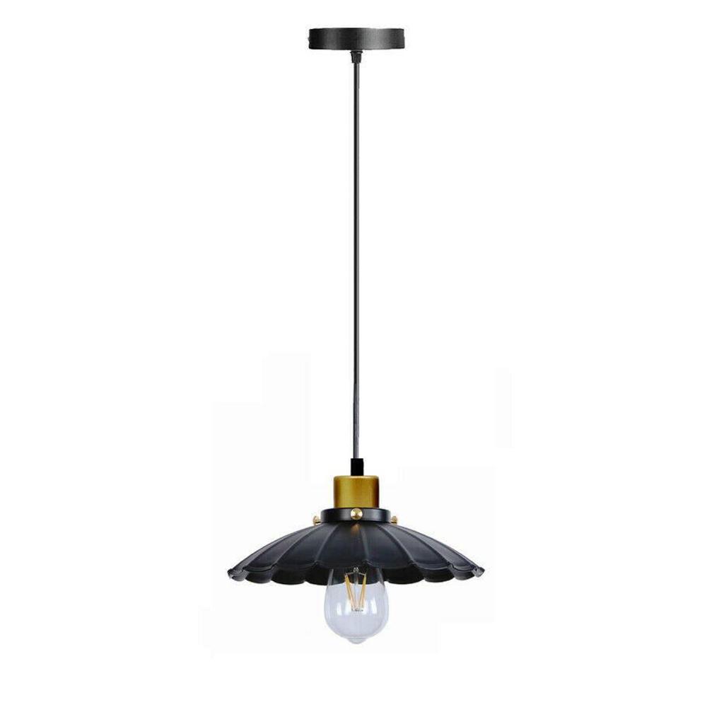 Arundel Scalloped Ceiling Pendant Light in Black