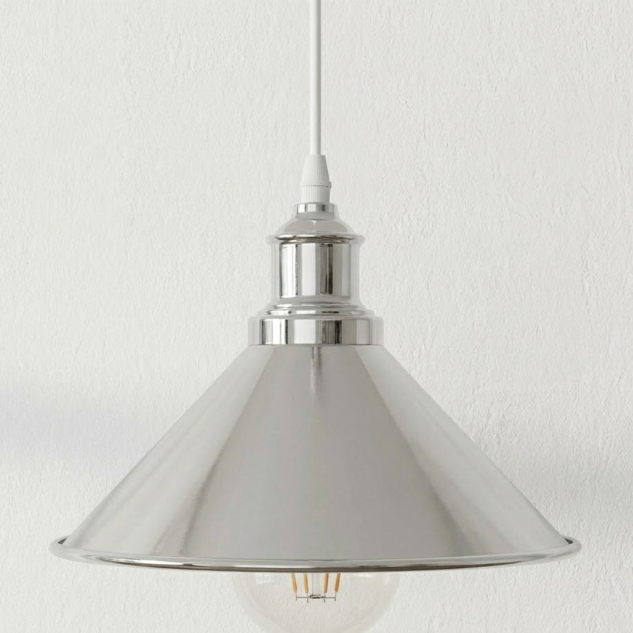 Monaco Cone Pendant Ceiling Light in Silver