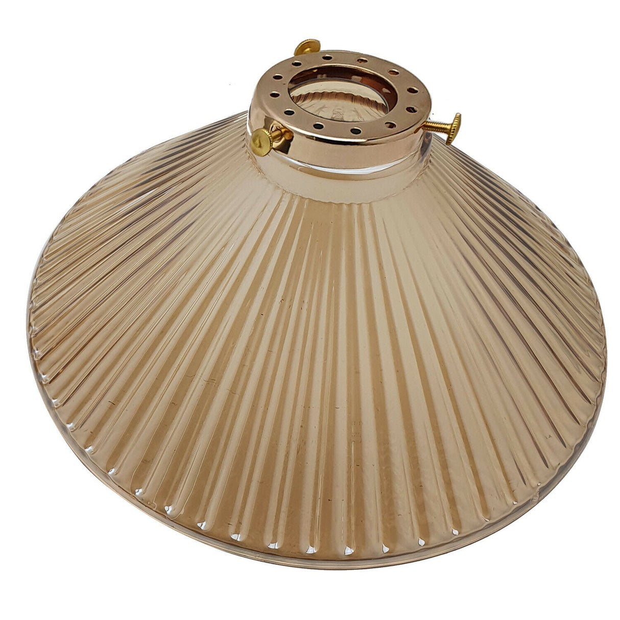 Rome Amber Glass Ribbed Lampshade