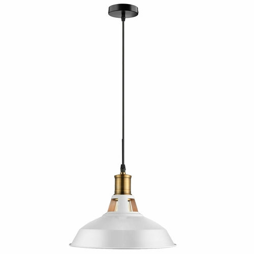 Virellia Ceiling Pendant Light in White with Refined Gold Accents