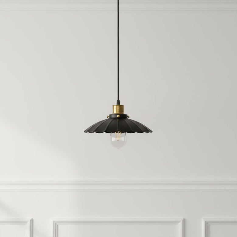 Arundel Scalloped Ceiling Pendant Light in Black