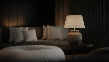 Dark bedroom with warm Light