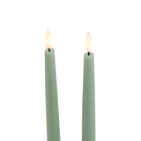 Signature LED Wax Dinner Candles, Set of 2 in Sage
