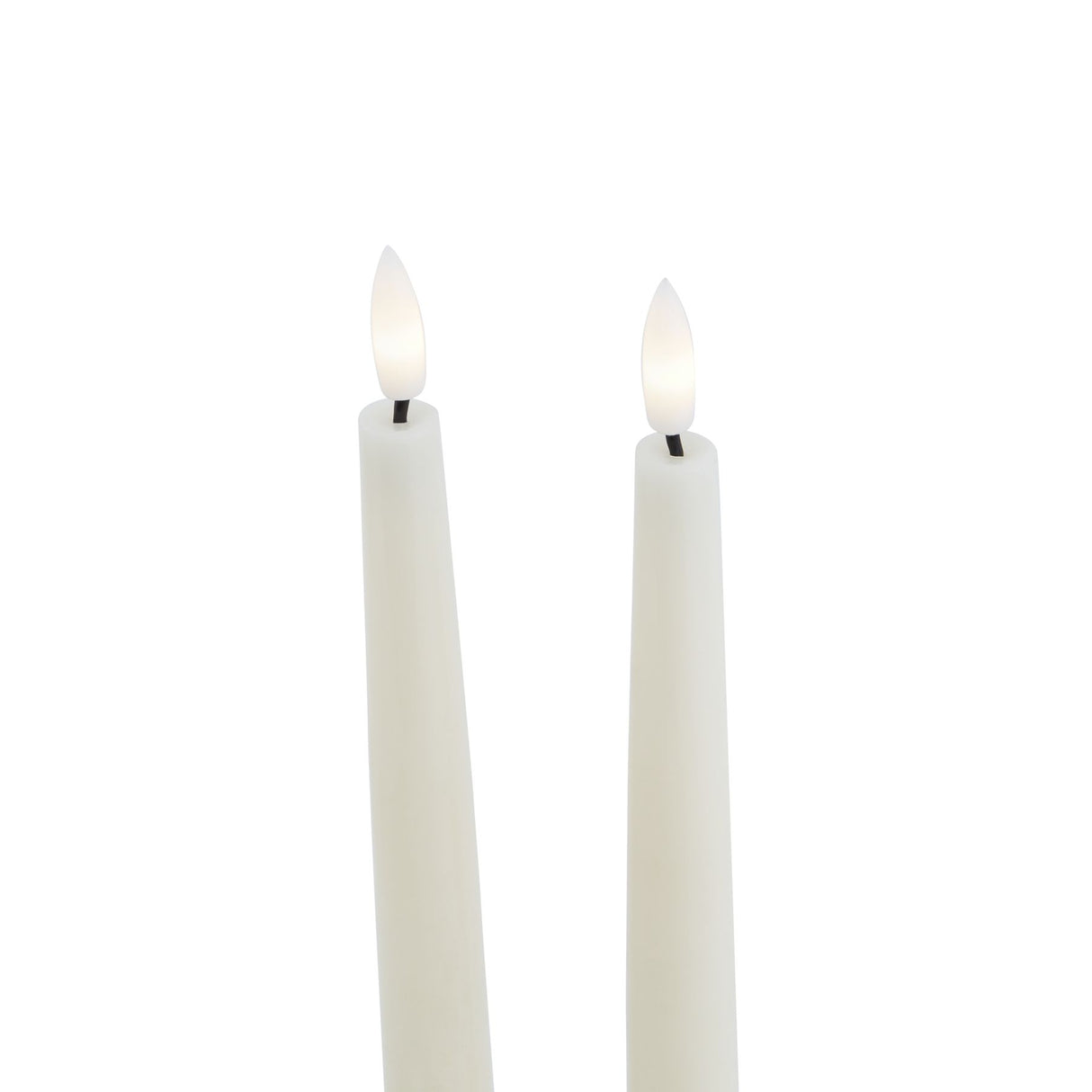 Signature LED Wax Dinner Candles, Set of 2 in Taupe