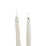 Signature LED Wax Dinner Candles, Set of 2 in Taupe
