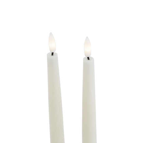 Signature LED Wax Dinner Candles, Set of 2 in Taupe