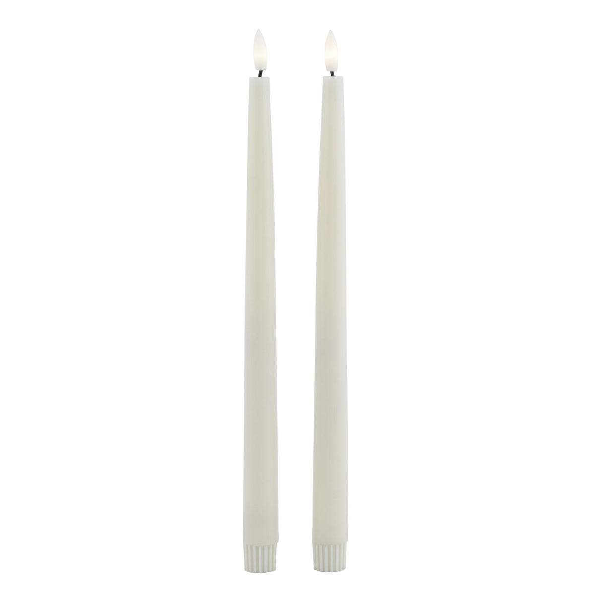 Signature LED Wax Dinner Candles, Set of 2 in Taupe