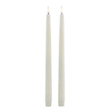 Signature LED Wax Dinner Candles, Set of 2 in Taupe