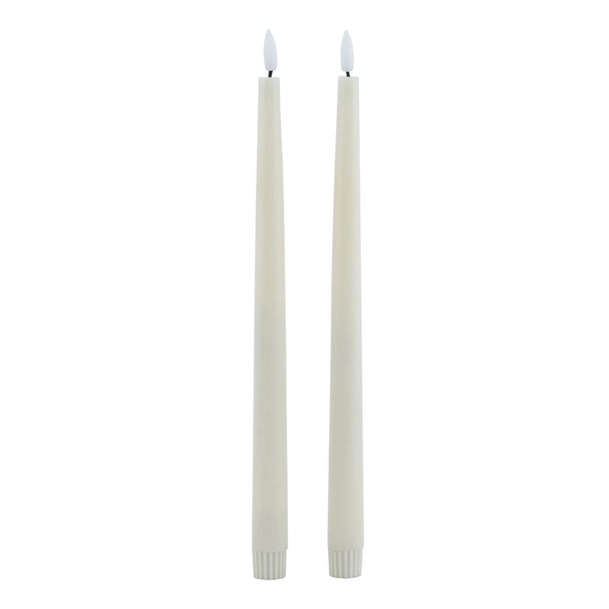 Signature LED Wax Dinner Candles, Set of 2 in Taupe