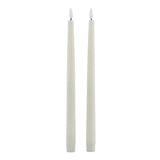 Signature LED Wax Dinner Candles, Set of 2 in Taupe