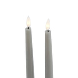 Signature LED Wax Dinner Candles, Set of 2 in Grey