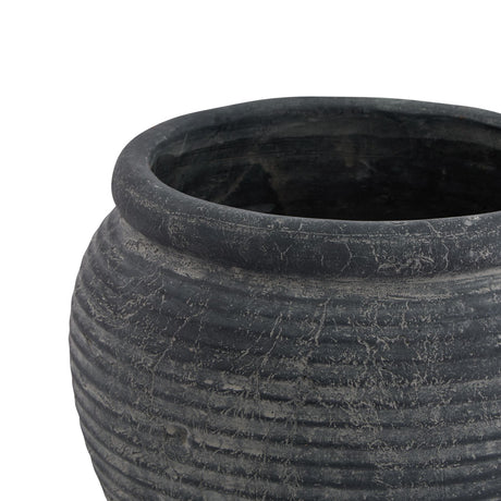 Amalfi Rimmed Plant Pot in Grey