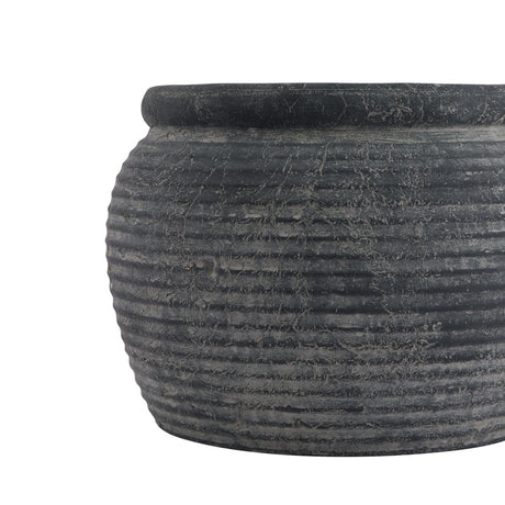 Amalfi Rimmed Plant Pot in Grey
