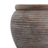 Siena Diameter Rimmed Plant Pot in Cacao