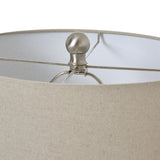 Alabaster Ceramic Ginger Jar Lamp With Linen Shade