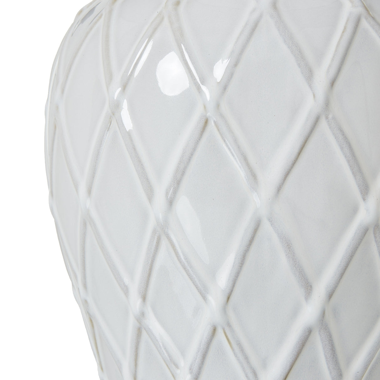 Alabaster Ceramic Ginger Jar Lamp With Linen Shade