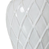 Alabaster Ceramic Ginger Jar Lamp With Linen Shade