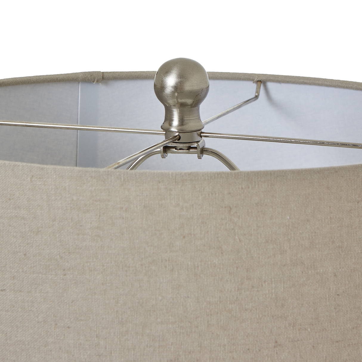 Rhe White Beaded Ceramic Lamp With Linen Shade