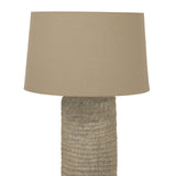 Tall Tuscan Ceramic Lamp with Linen Shade
