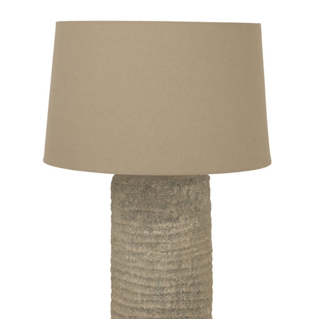 Tall Tuscan Ceramic Lamp with Linen Shade