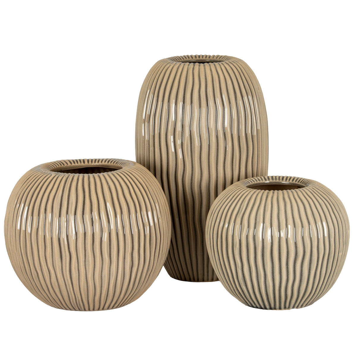 Pallida Collection Small Striped Vase
