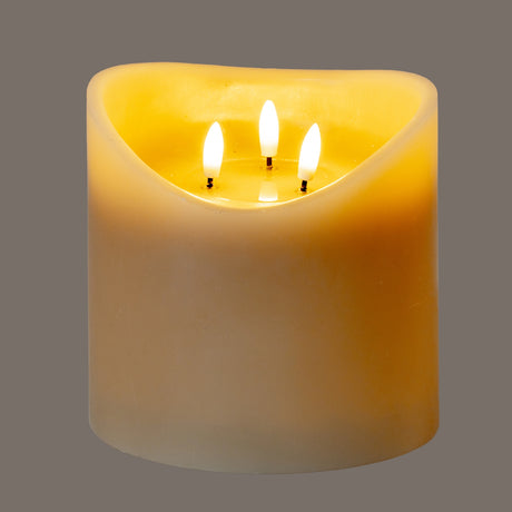 Taupe Melted LED Candle 6x6
