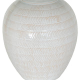 Chevronne Ceramic Table Lamp With Linen Shade