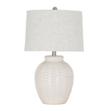Dua Ceramic Table Lamp With Linen Shade