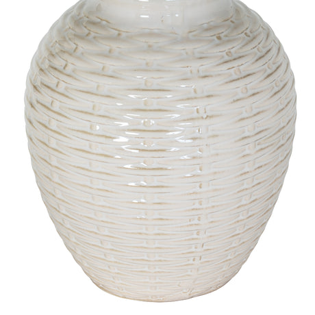 Dua Ceramic Table Lamp With Linen Shade