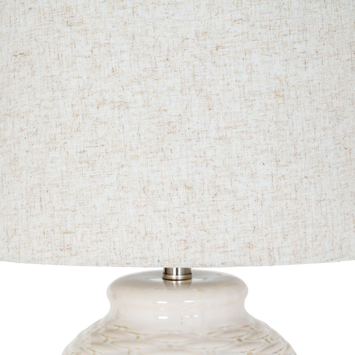 Dua Ceramic Table Lamp With Linen Shade