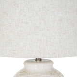 Dua Ceramic Table Lamp With Linen Shade
