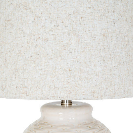 Dua Ceramic Table Lamp With Linen Shade
