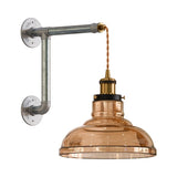 Valencia Wall Light in Amber Glass with Silver Detailing
