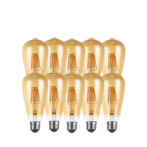 ST64 Amber LED Filament Bulb – Dimmable E27 6W