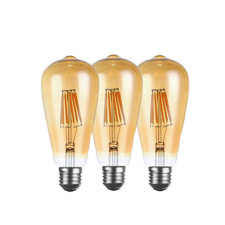 ST64 Amber LED Filament Bulb – Dimmable E27 6W