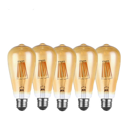 ST64 Amber LED Filament Bulb – Dimmable E27 6W