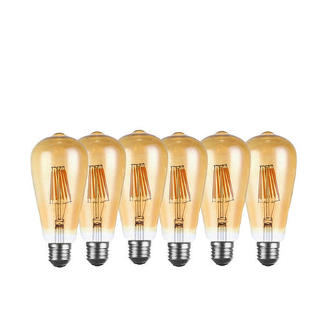 ST64 Amber LED Filament Bulb – Dimmable E27 6W