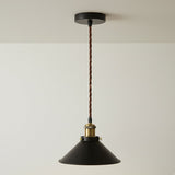Albert Funnel Pendant Ceiling Light in Brass and Black