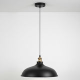 Black pendant light on a white background