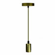 Gold pendant light on a white background